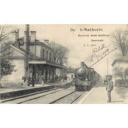 49 SAINT-MATHURIN. La Gare avec locomotive et Train 1921