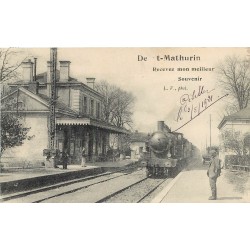 49 SAINT-MATHURIN. La Gare avec locomotive et Train 1921