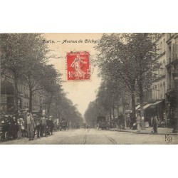 PARIS 18. Grosse animation Avenue de Clichy 1909