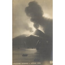 2 x cpa Napoli ERUZIONE VESUVIO 1906 Volcan en éruption