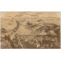 carte postale ancienne 63 LE MONT DORE. Vue panoramique avec Alpinistes