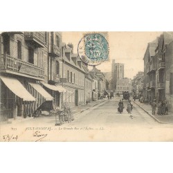 80 AULT ONNIVAL. Eglise et nombreux Cafés sur Grande Rue 1904