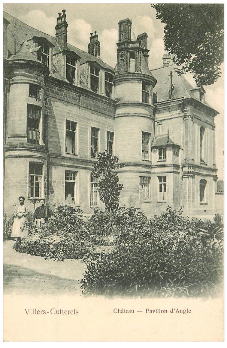 carte postale ancienne 02 VILLERS-COTTERETS. Château Pavillon d'angle. Carte pionnière vers 1900 vierge