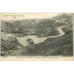 carte postale ancienne 63 LE PONT DE COMBAVIERE route d'Auzat le-Luguet à Ardes 1923