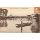 10 MARNAY-SUR-SEINE. Chasseur en barge et le Pont de Seine 1920