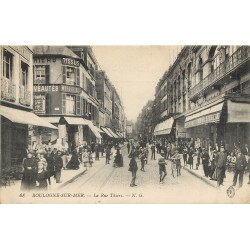 62 BOULOGNE-SUR-MER. Grand Cafe face aux tissus Wertheimer rue Thiers 1915