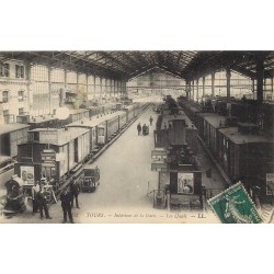 37 TOURS. Les Quais intérieur de la Gare 1911