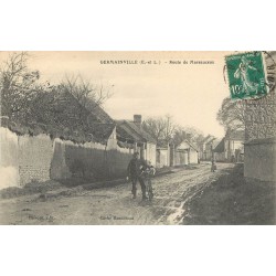 28 GERMAINVILLE. Le Facteur à vélo sur la Route de Marsauceux 1924