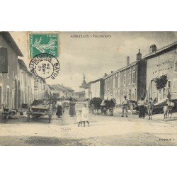 54 AZERAILLES. Vue intérieure avec attelage de Boeufs 1909