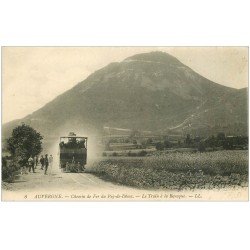 carte postale ancienne 63 LE PUY DE DOME. Le Train à la Baraque 1910 Chelmin de Fer