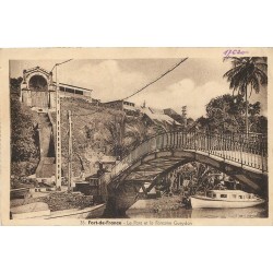 Martinique FORT-DE-FRANCE. Le Pont et la Fontaine Gueydon 1936