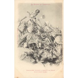 La Guerre au Transvall. Highlanders montant à l'assaut d'un Kopje vers 1900