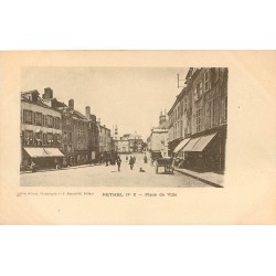 Carte précurseur vers 1900 RETHEL 08. Place de Ville