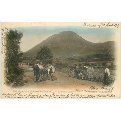 63 LE PUY DE DOME. Clermont-Ferrand, paysans et attelages de Boeufs 1902