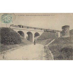95 LA FRETTE-SUR-SEINE. Train sur Pont du Chemin de Fer Route de Cormeilles 1905