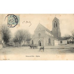 94 SUCY-EN-BRIE. Eglise avec chien Danois 1908