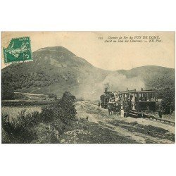carte postale ancienne 63 LE PUY DE DOME. Train Arrêt Bois des Charmes Chemin de Fer
