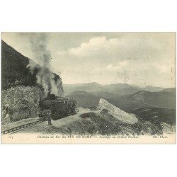 carte postale ancienne 63 LE PUY DE DOME. Train crémaillière Passage Grand Rocher Chemin de Fer