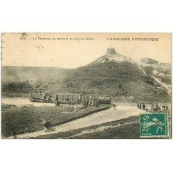 carte postale ancienne 63 LE PUY DE DOME. Train Tramway 1915 Chemin de Fer