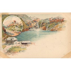 LUCHON 31. Carte précurseur vers 1900 Tour de Castelviel et Lac d'Oo
