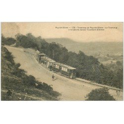 carte postale ancienne 63 LE PUY DE DOME. Train Tramway Côte Grand Tournant 1907 Chemin de Fer