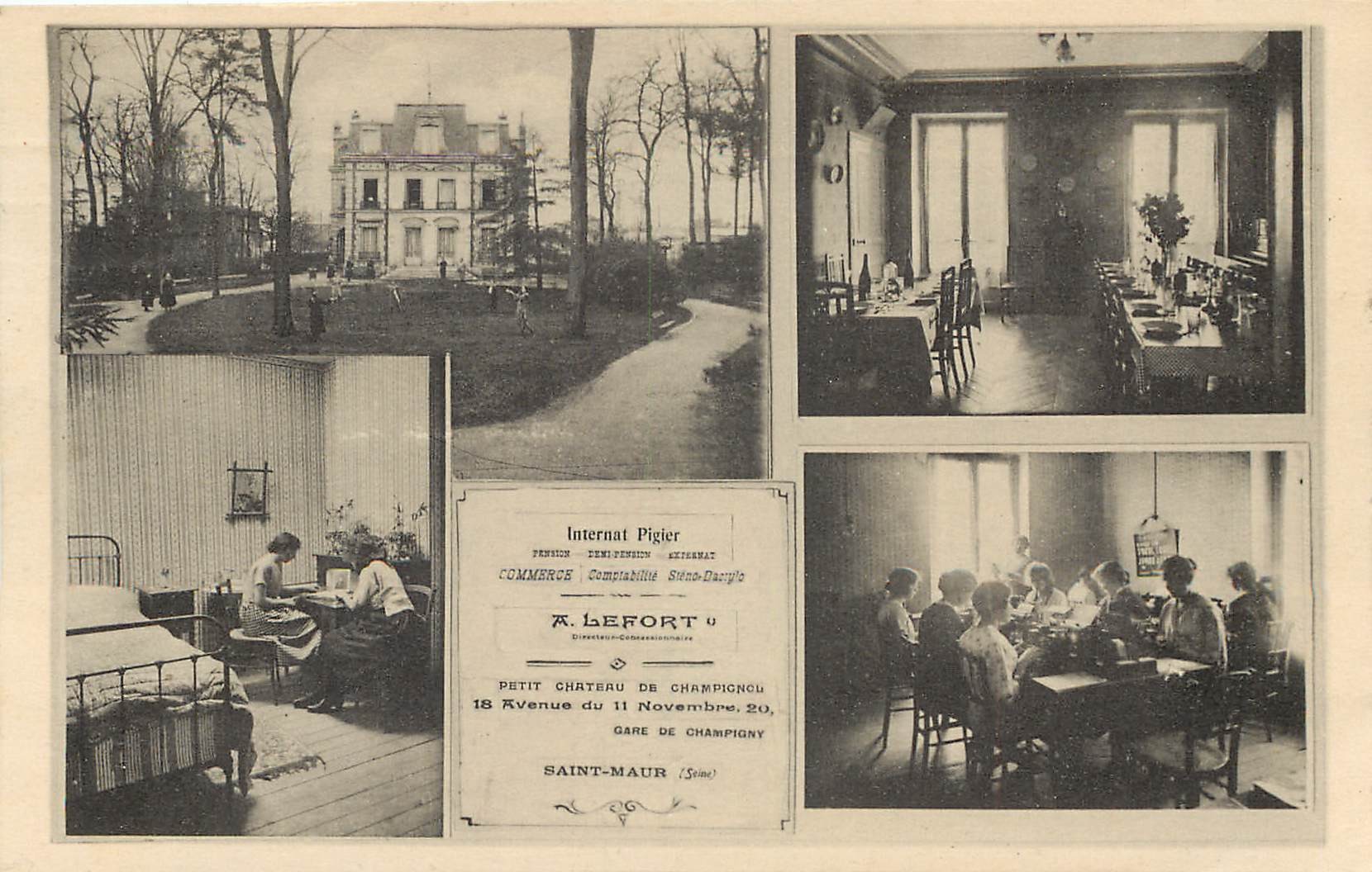 94 SAINT-MAUR Des Fossés. Internat Pigier 18 avenue du 11 Novembre 1905