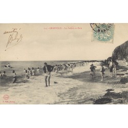 50 GRANVILLE. Les Soldats au Bain militaires en baignade 1905