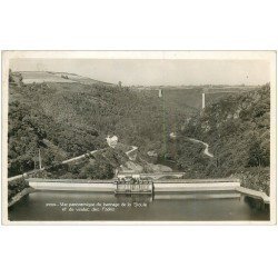 carte postale ancienne 63 LE VIADUC DES FADES. Le Barrage de la Sioule 1936. Carte Photo émaillographie