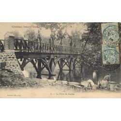 91 CROSNES Crosne. Le Pont de Senlis avec Lavandière 1905
