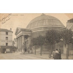 92 COURBEVOIE. L'Eglise avec Café Hôtel 1905