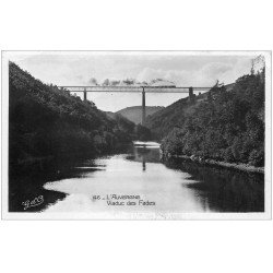 carte postale ancienne 63 LE VIADUC DES FADES. Train 1938 Carte Photo émaillographie