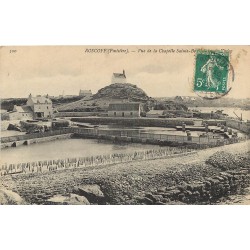 2 x cpa 29 ROSCOFF. Chapelle Sainte-Barbe et vivier à Poissons 1909