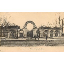 2 x cpa 92 CLICHY. Cimetière des Chiens et l'Île des Ravageurs 1905