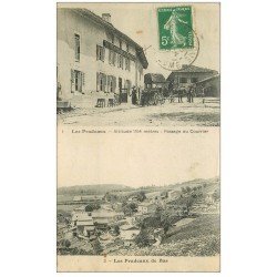 63 LES PRADEAUX. Passage du Courrier en Diligence Auberge Ducros 1913 et Pradeaux de Bas