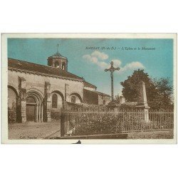 carte postale ancienne 63 MARSAT. Eglise et Monument 1936
