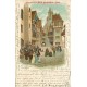 PARIS Exposition Universelle 1900. La rue des vieilles Ecoles. Publicité Belle Jardinière
