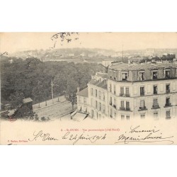 2 x cpa 93 SAINT-OUEN. Vue panoramique et Péniche sous le Pont 1904
