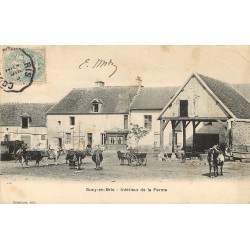 2 x cpa 94 SUCY-EN-BRIE. Vaches et Poney intérieur de la Ferme et Boulevard de la Gare