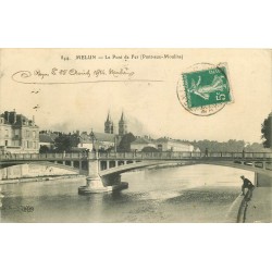 77 MELUN. Le Pont de Fer ou Pont-aux-Moulins 1914