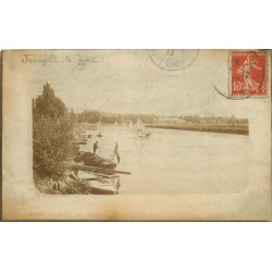 94 JOINVILLE-LE-PONT. Pêcheur à la ligne et petits voiliers 1913