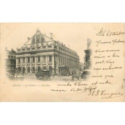 3 x cpa 59 LILLE. Théâtre et Préfecture 1901