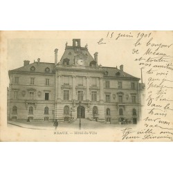 2 x cpa 77 MEAUX. Hôtel de Ville et vue générale 1901