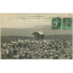 carte postale ancienne 63 PELERINAGE A NOTRE-DAME DE VASSIVIERE. La Messe 1916