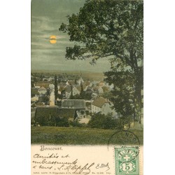 Suisse BONCOURT. Un lever de Lune sur la Ville 1905