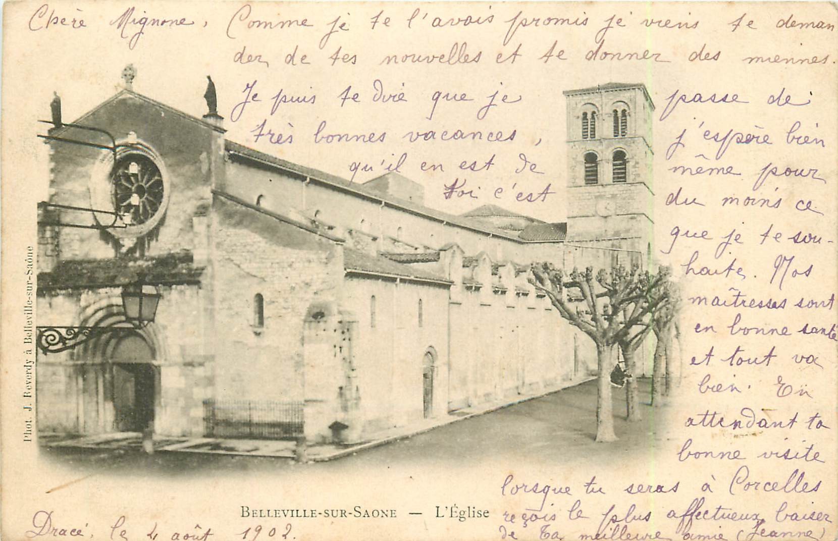 69 BELLEVILLE-SUR-SAONE. L'Eglise 1902