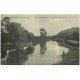 carte postale ancienne 63 PONTGIBAUD. Femme bords de la Sioule au clair de Lune 1910