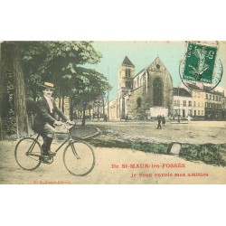 94 SAINT-MAUR-DES-FOSSES. Cycliste 1908