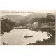 carte postale ancienne 63 PONTGIBAUD. Pêcheur Etang de Peschadoire 1931