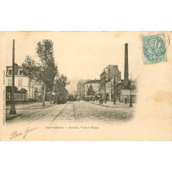 93 AUBERVILLIERS. Tramways à Impériale Avenue Victor Hugo 1904