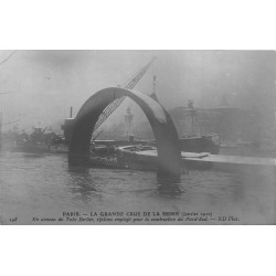 PARIS Crue inondations de 1910. Photo cpa " Un anneau du Tube Berlier "